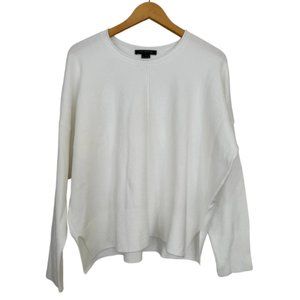 French Connection White Front Seam Sweater NWT L